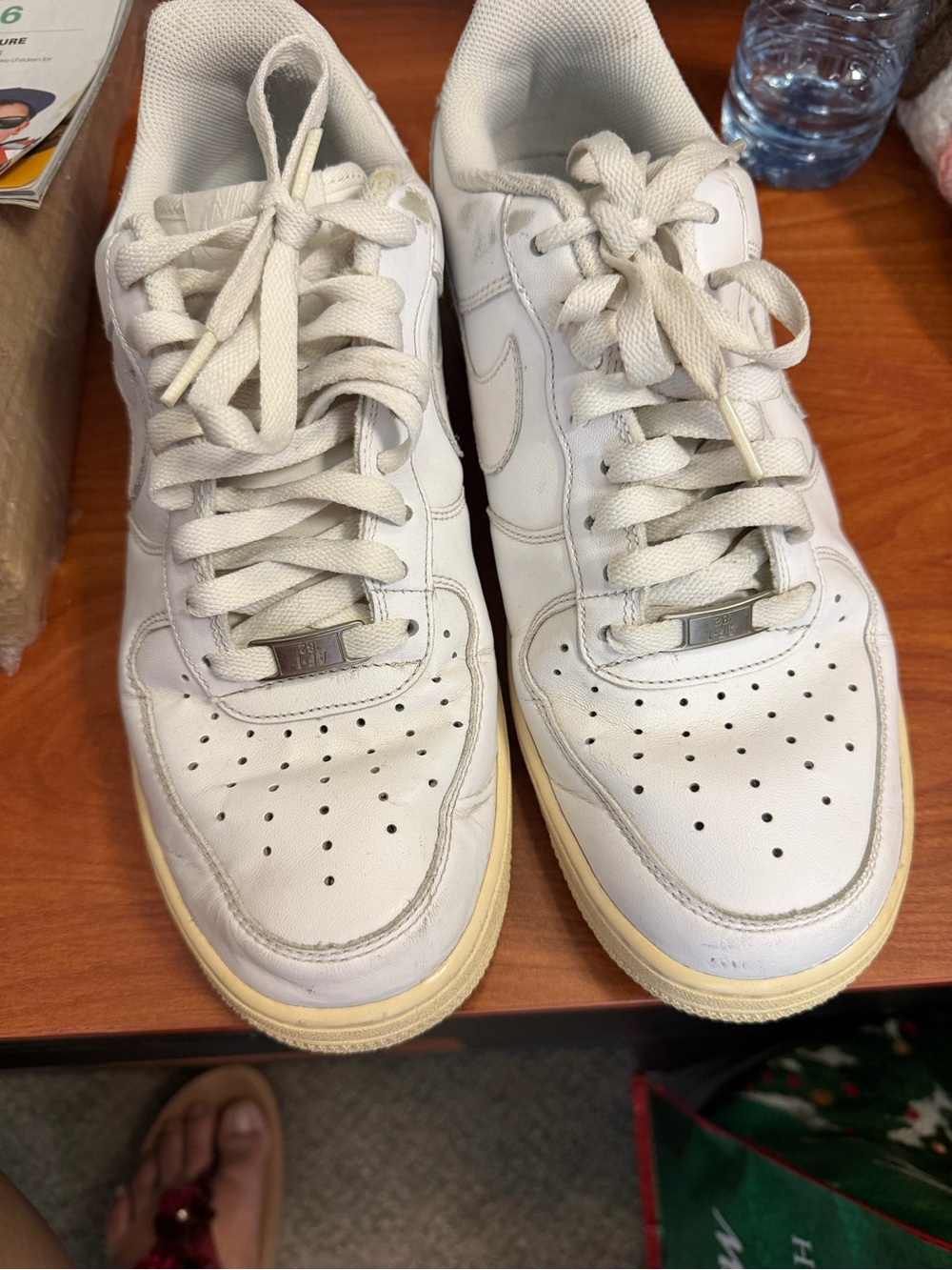 Nike Women's White Leather Low-Top Sneakers with Cream Sole